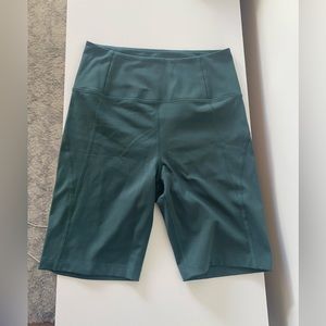 Girlfriend Collective Forest Green Bike Shorts 8 Inch